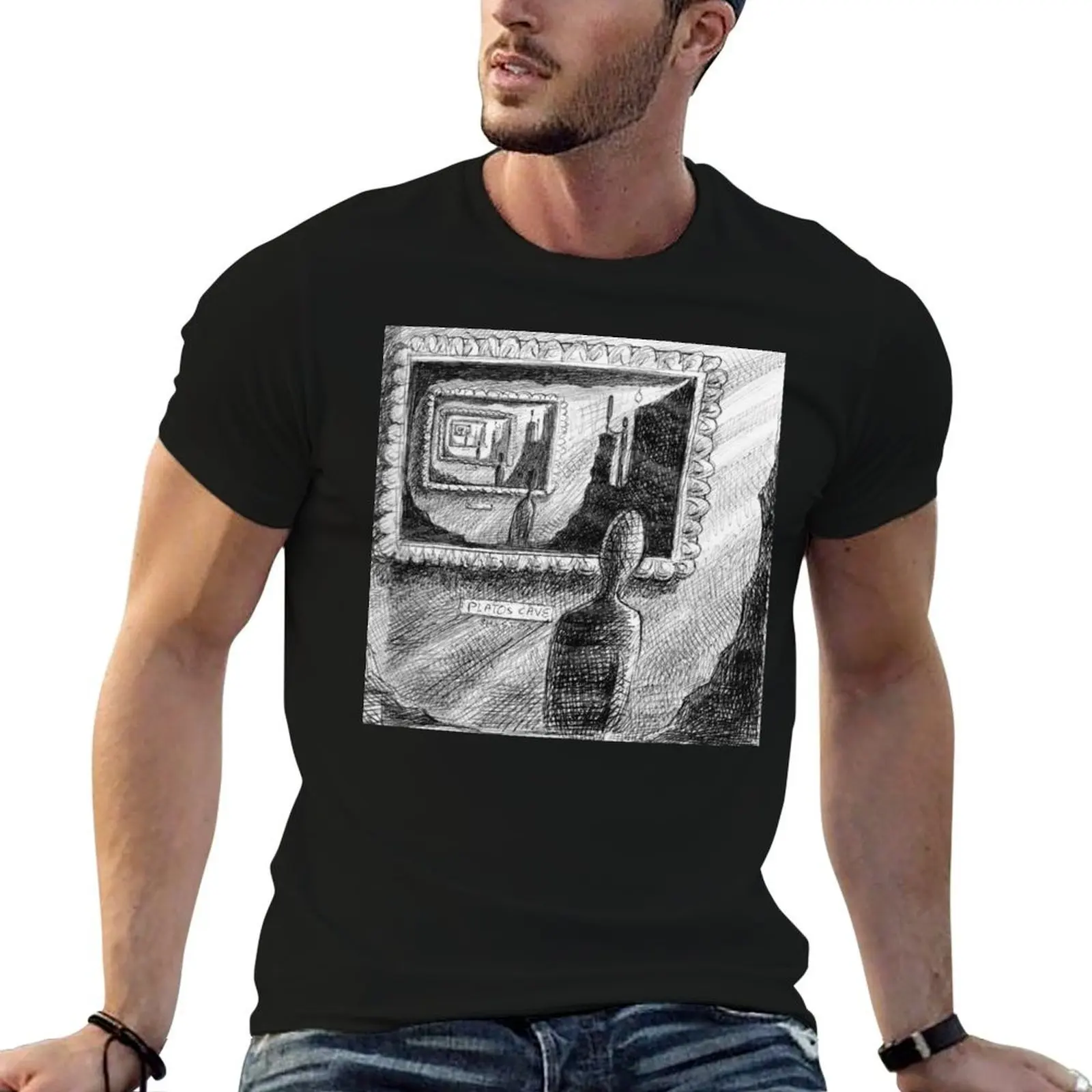 Camiseta Plato's Cave...cave..cave, camiseta para hombre, camisetas divertidas de verano, camisetas para hombre