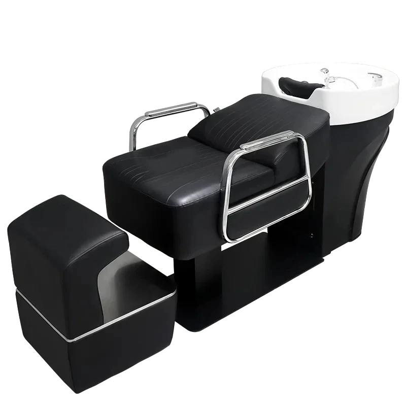 

Salon Ceramic Deep Basin Flushing Bed Lying Half Shampoo Chair Trendy for Hair Salon Barber Shop Salon Shampoo Bed