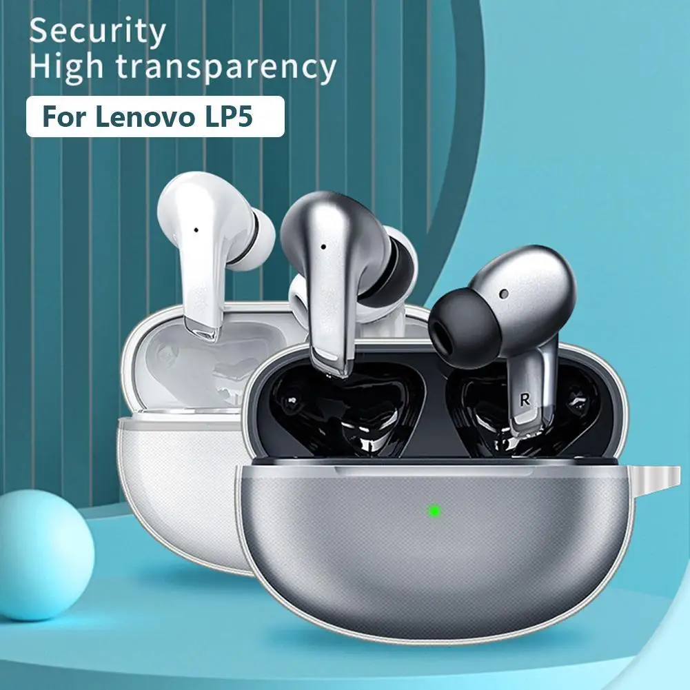 Силиконовый чехол для Lenovo LP5 LivePods 5, чехлы для зарядных устройств, чехол для беспроводных наушников из ТПУ, прозрачный защитный чехол для наушников