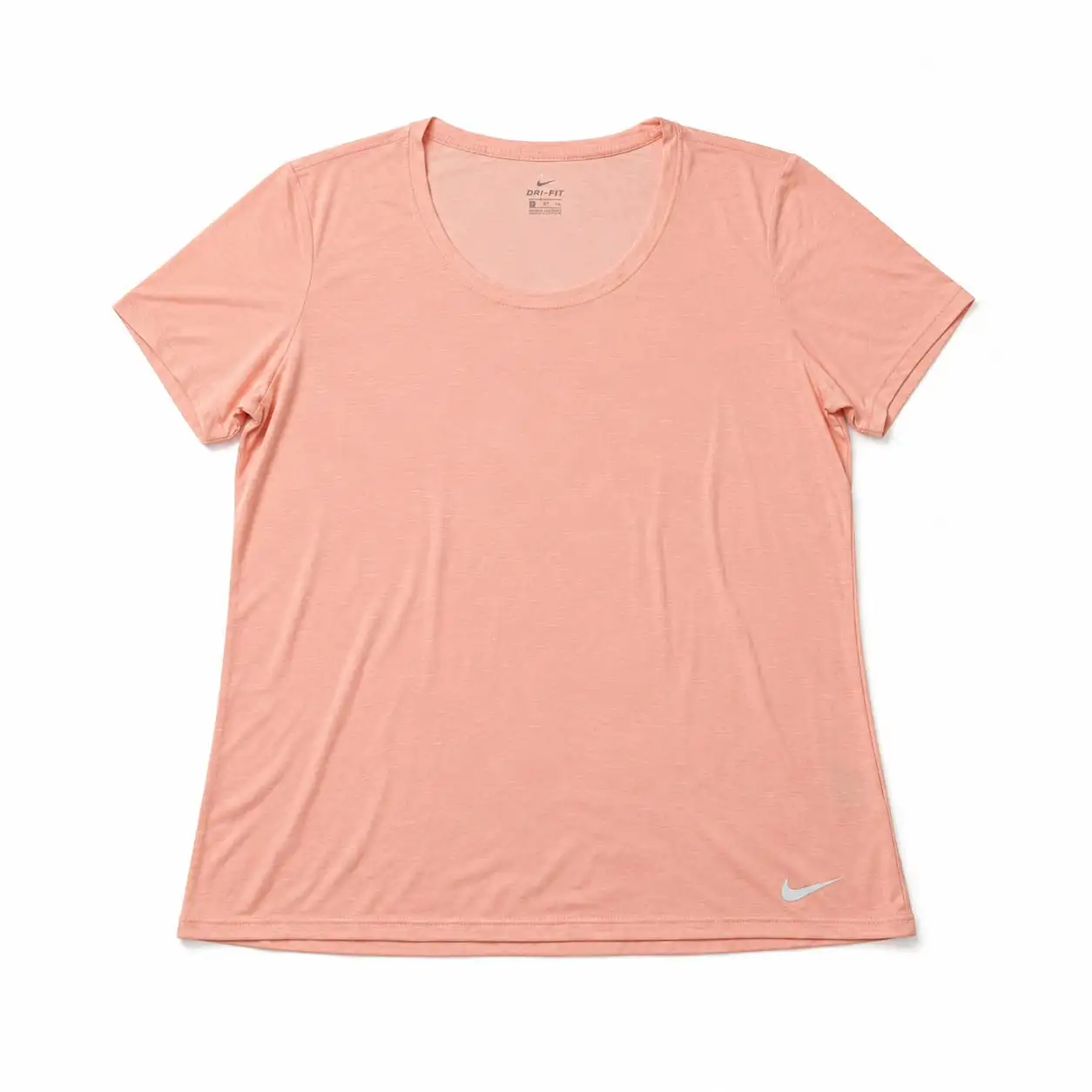 Nike Dri‑FIT Crew-Neck Quick-Dri Sports Short-Sleeve T-Shirt, Light Peach, Basic Style, Women's