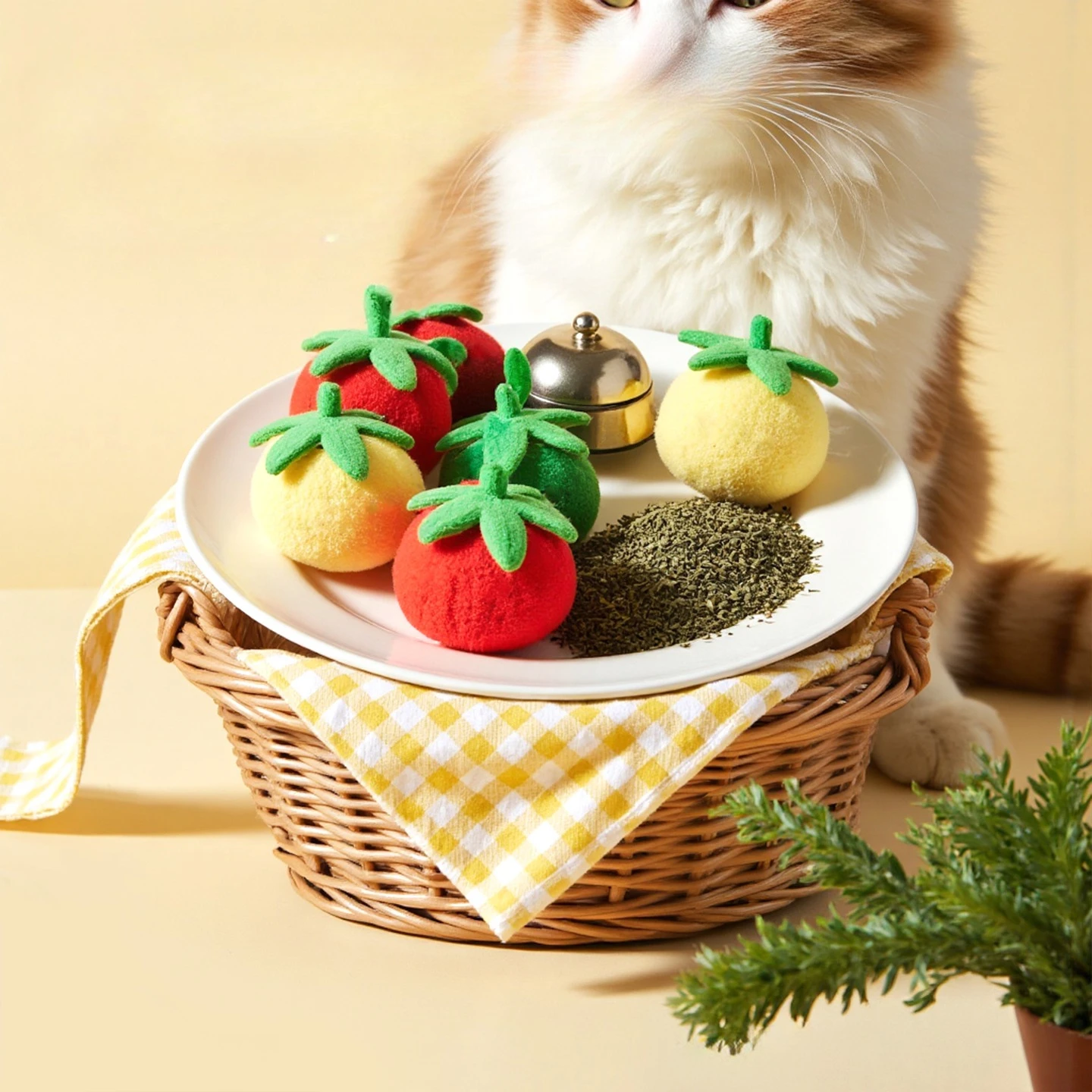 Little Tomato Persimmon Skewer Cat Toys Interactive Teasing Stick Self Entertaining Stress Relieving Bite Resistant with Bells