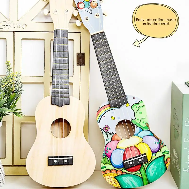 Portátil Ukulele Building Kit, faça seus próprios brinquedos, instrumentos musicais, DIY, interessante