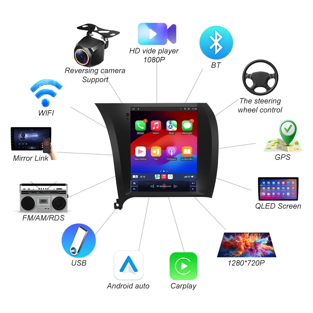 9.7 Inch Android 16 For Kia Cerato K3 Forte 2013-2017 For Tesla Style Car Radio Car Stereo Gps Navigation Wireless Carplay 5g view 3