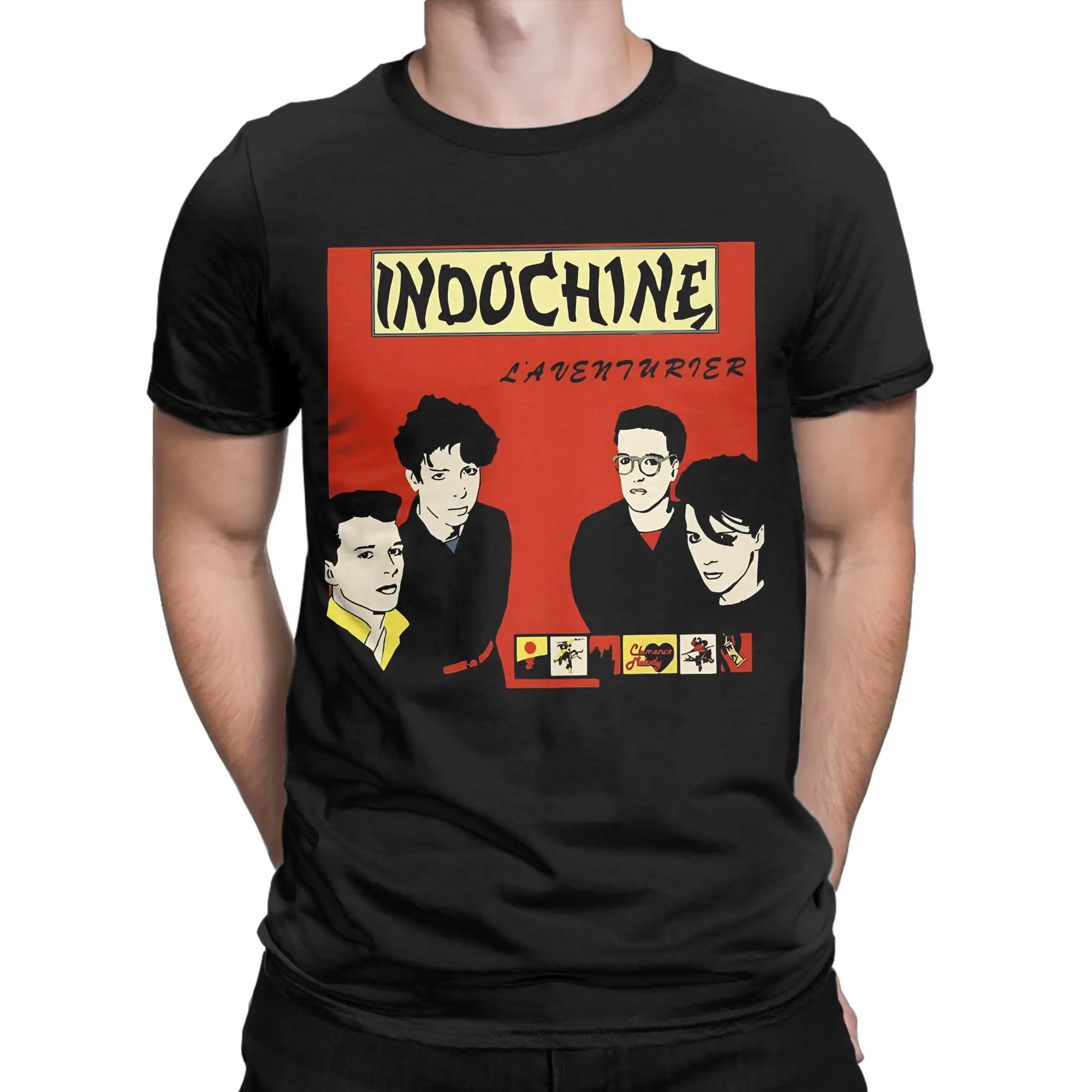 Aventurier song music Funny Graphic 100% Cotton T-Shirt Indochine Tees Tops For Men