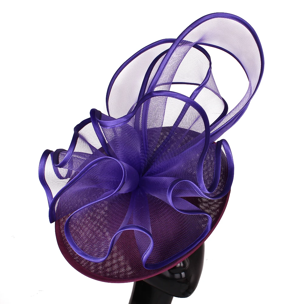 Big Fascinator Hat For Women Ladies Formal Dress Party Derby Headpiece Cocktail Flower Headwear Hairpin Bride Hair Accessories