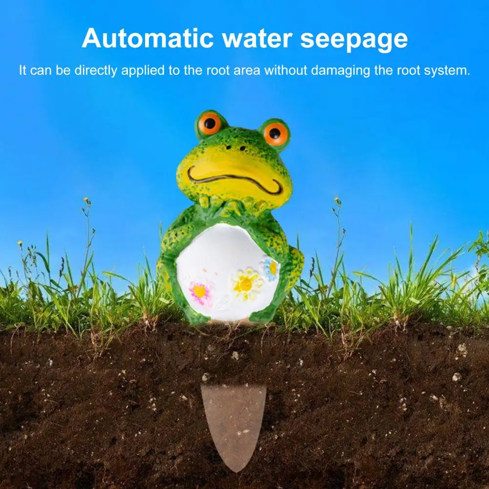 Slow Release Plant Waterer 4pcs Self Watering Spikes Cute Frog Planter Inserts Automatic Slow Release Watering Tools for Indoor