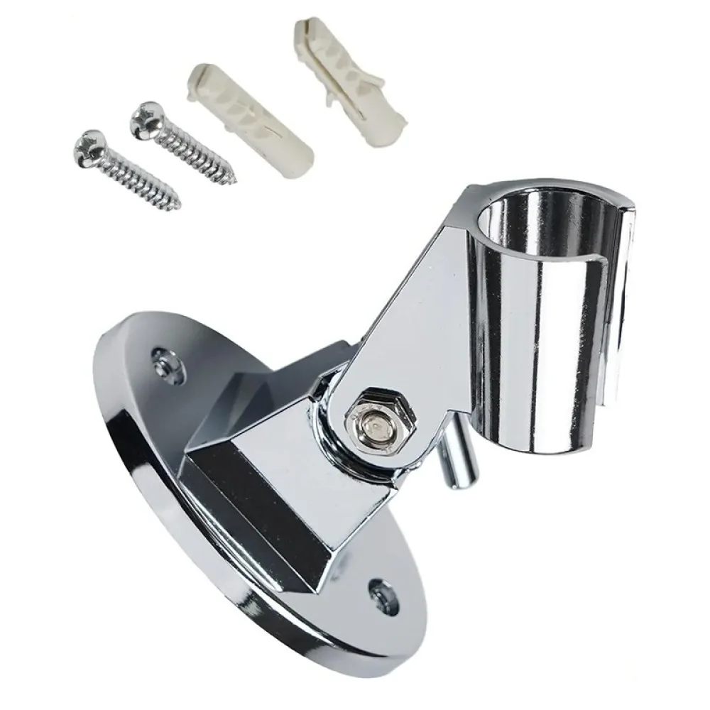 Adjustable Shower Head Holder Bathroom Chrome Sprayer Bracket Wall Mounted Fixer Support Base Durable Bathing Equipment