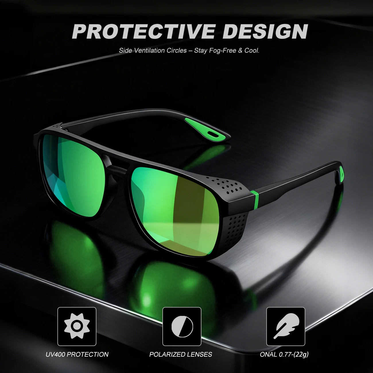 Neue Punk-polarisierte Sport-Sonnenbrille, winddicht, UV400, leicht, für Radfahren, Laufen, Fahren, Outdoor-Aktivitäten – Detail 10