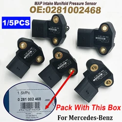 1/5PCS 0281002468 A0041537028 0281006481 MAP Manifold Air Pressure Sensor For MERCEDESS-BENZ ACTROS MP2 ATEGO VARIO