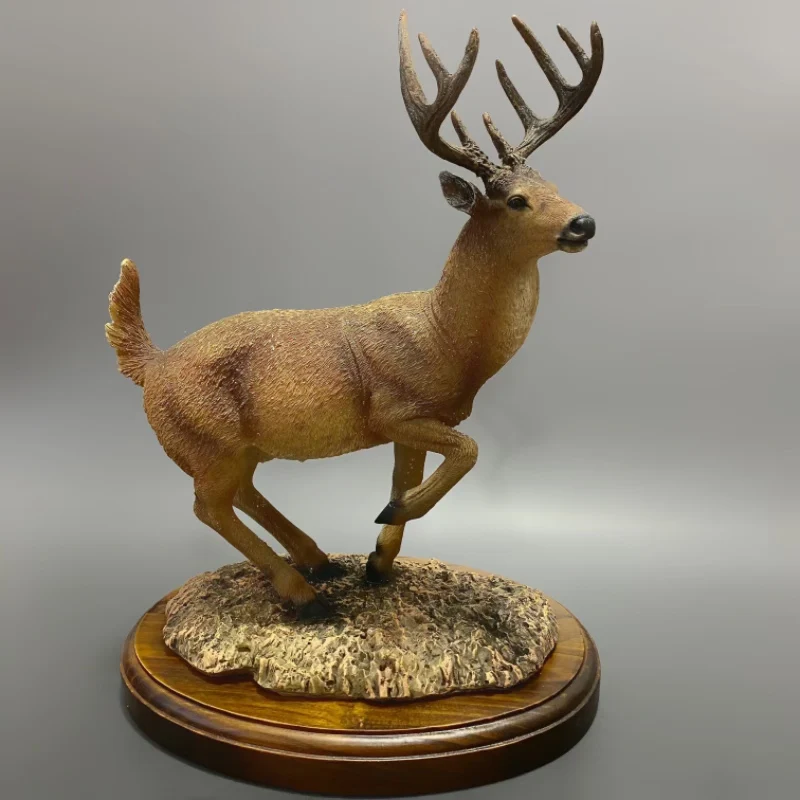 

Exquisite Resin Deer Decor Collectible Craftwork Sika Deer Sculpture Elegant Home ornament