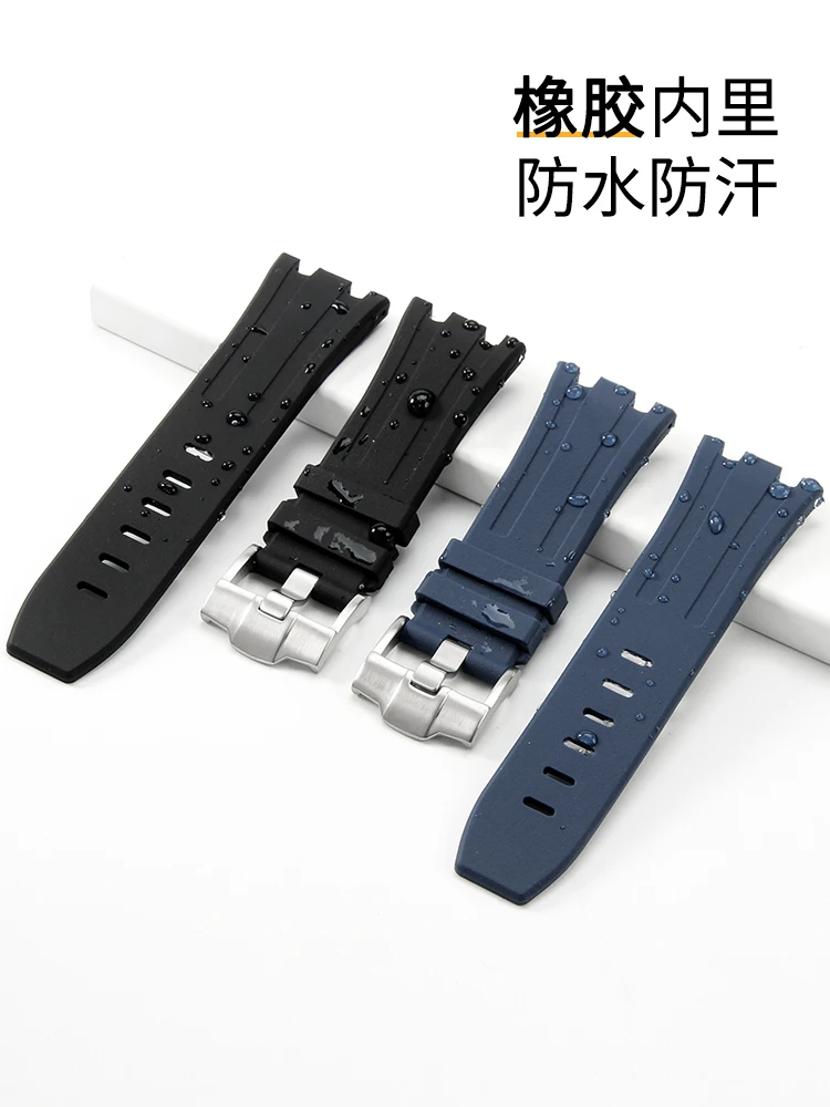 Silicone Watch Strap for Ap Aibi 15703 Royal Oak Offshore Series Waterproof Sweat-Proof Soft Comfortable Rubber Watchband 28mm