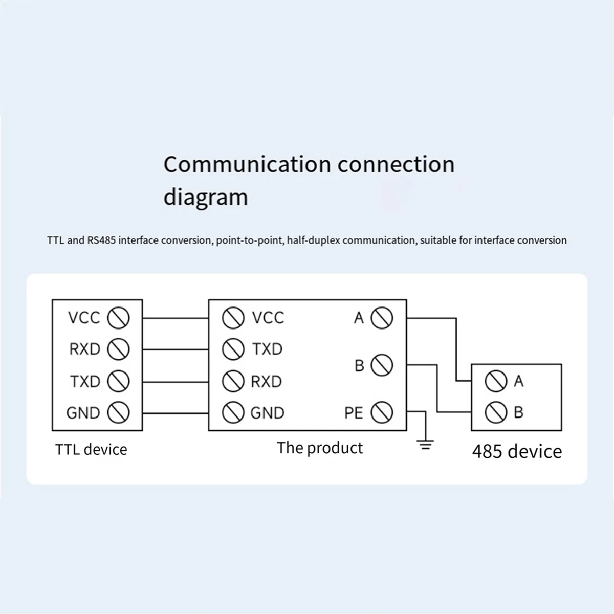 FZFZ TTL-RS485 모듈 3.3V-5V 레벨 변환기 모듈 반이중 통신 온보드 보호 튜브