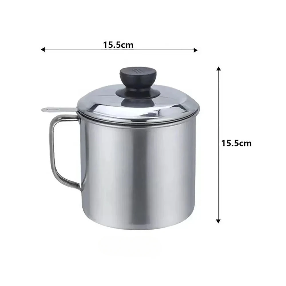 Bacon Grease Container Kitchen Oil Container Can with Strainer for Store Meat Frying Oil and Cooking Grease Storage