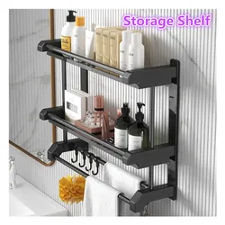 Bathroom Shelf 40/50 cm Kitchen Wall Shelf Shower Holder Storage Rack Towel Bar Robe Bathroom Accessorie