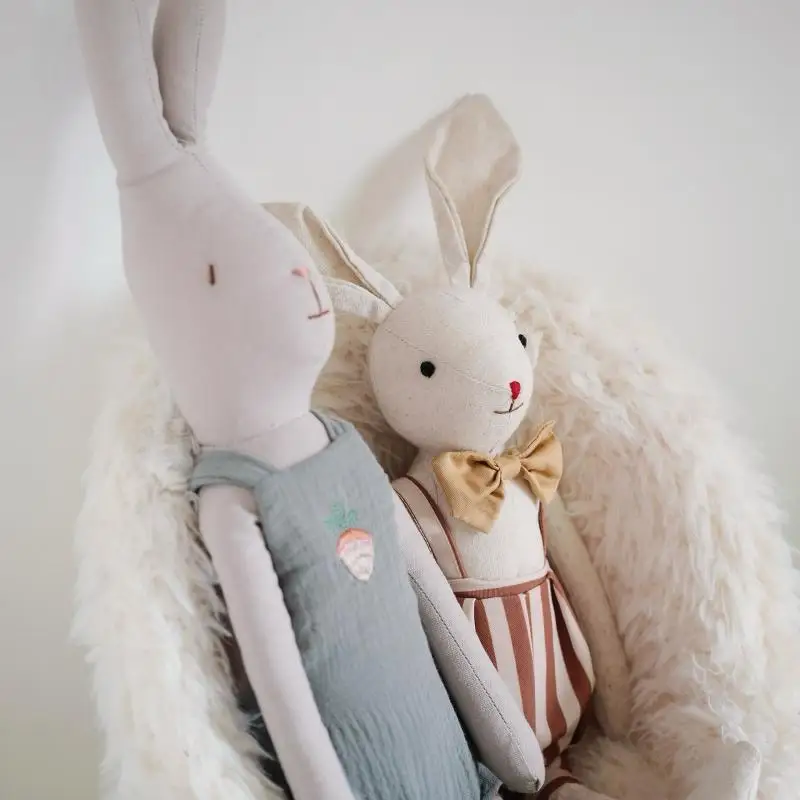 2025 Original morsure lapin poupée PP coton bébé cadeau d'anniversaire souris poupée créative sommeil apaisant main poupée cadeau