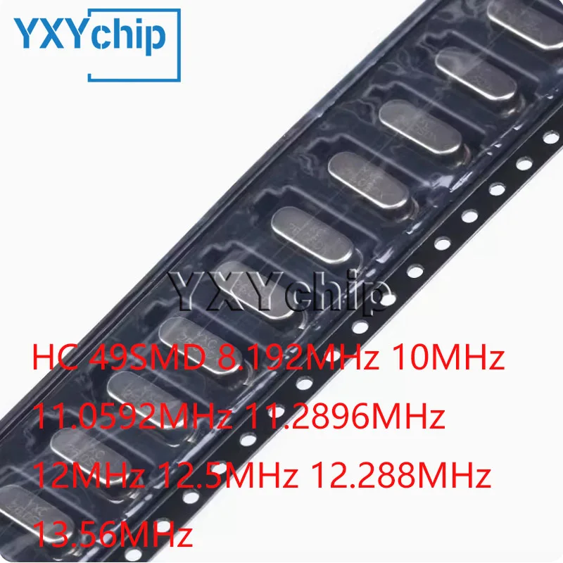 10pcs Hc 49smd 8.192mhz 10mhz 11.0592mhz 11.2896mhz 12mhz 12.5mhz 12.288mhz 13.56mhz Quartz Crystal Resonator Passive Oscillator