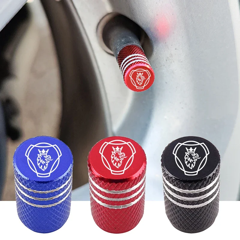 4pcs Auto Emblem Dust Cover car Aluminum Air Tire Valve Cap For Scania Series L  K250 K280 K320 K400 K410 K440 K450 K460 K490