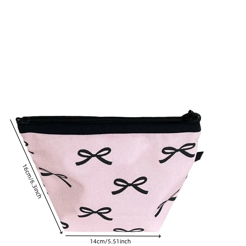 1PC Sweet Bow Storage Bag Travel Portable Storage articoli da toeletta per studenti, borsa per cosmetici piccola borsa