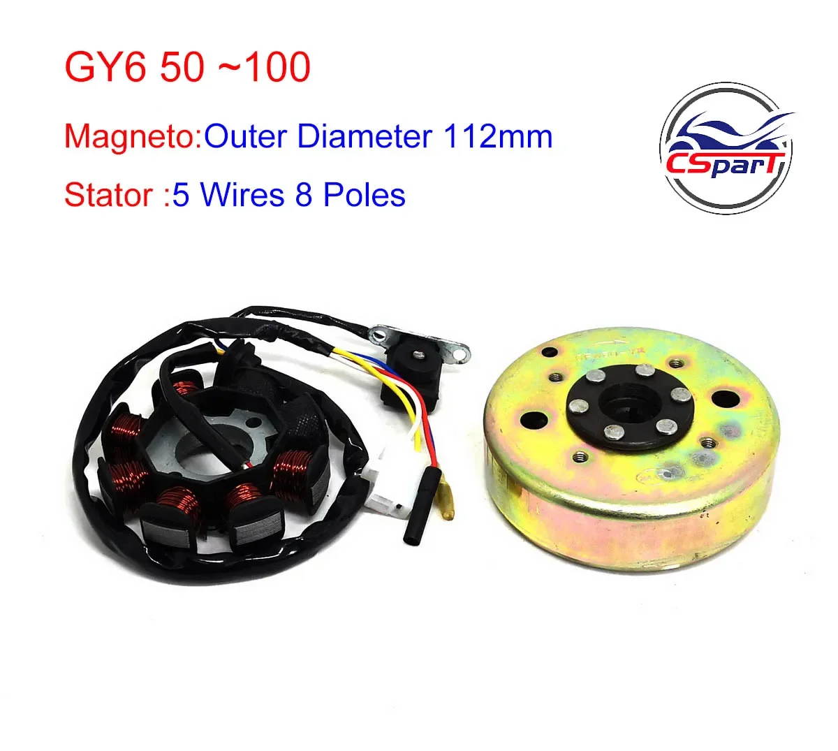 Magneto wirnik koła zamachowego stojan zestaw GY6 49CC 50CC 80CC 100CC 139QMB 139QMA Taotao SunL skuter części