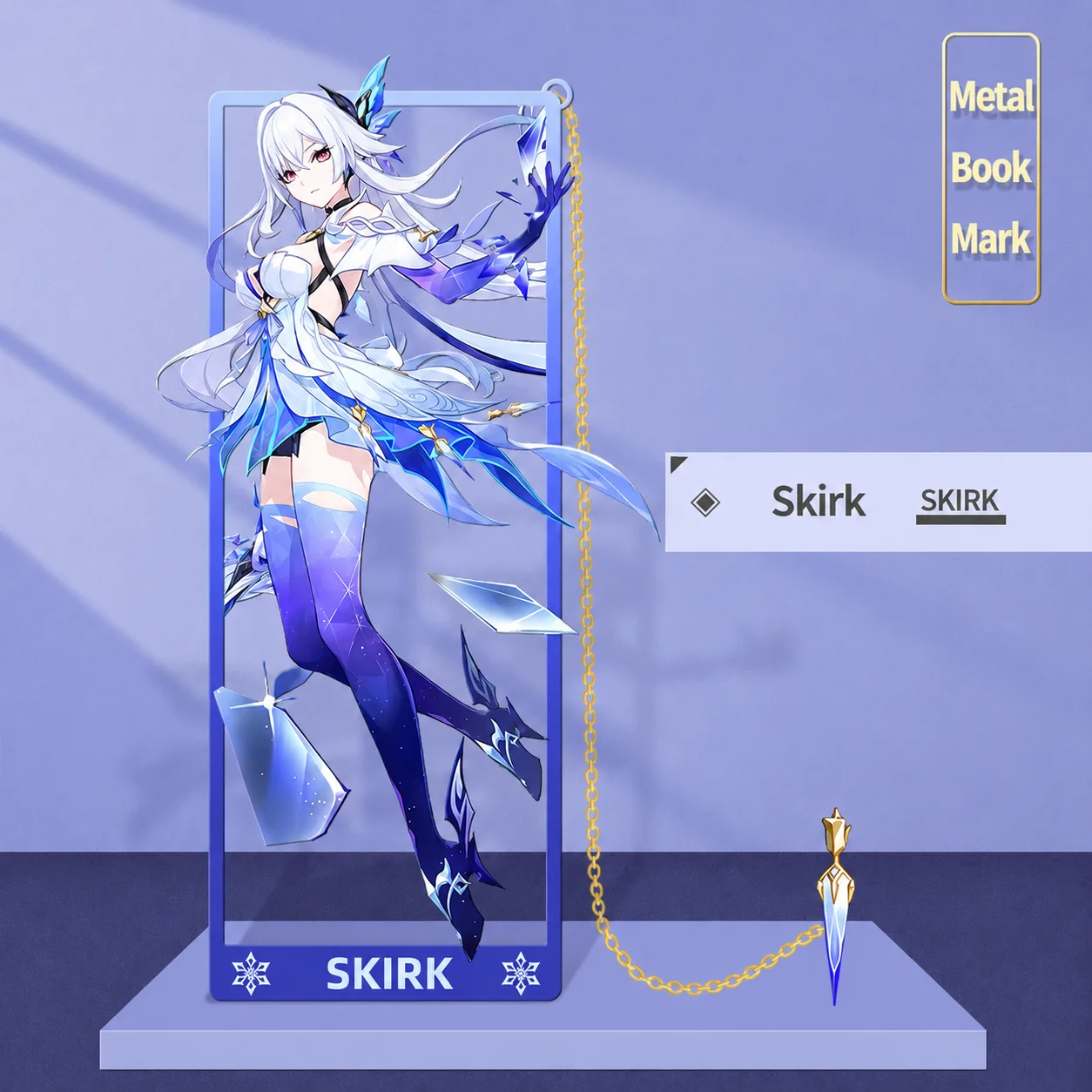 1Pcs Anime Game Genshin Impact Kaedehara Kazuha Skirk Cosplay Delicacy Bookmark Backpacks Keychain  Accessories Alloy Decoration
