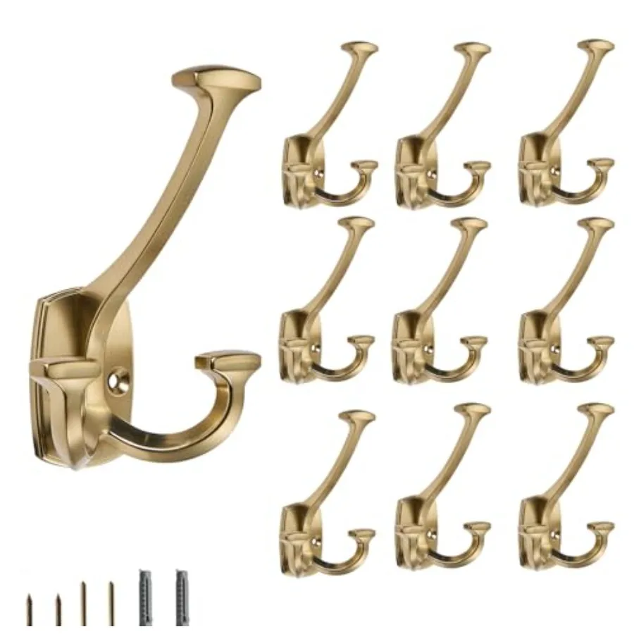 

Крючки из матовой латуни, большие, настенные, декоративные, прочные, двусторонние, для подвешивания полотенец, пальто, халатов, сумок