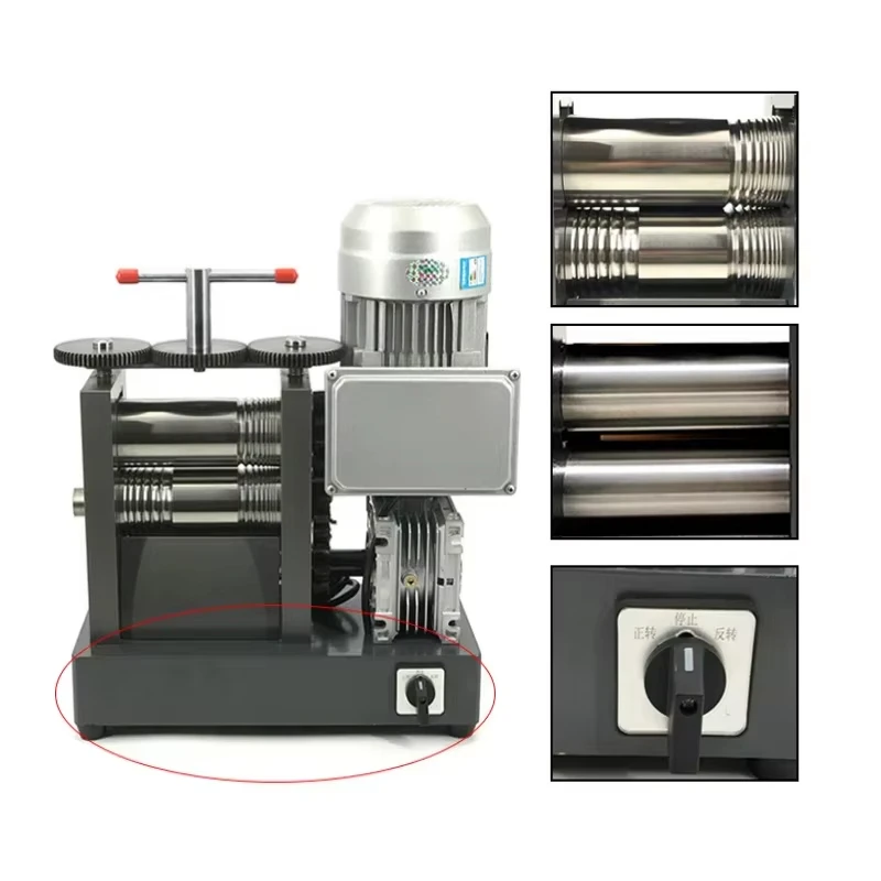 Jewelry Gold Wire Chain Metal Sheet Roll Customized Roller 1.5HP al Rolling Mill Machine