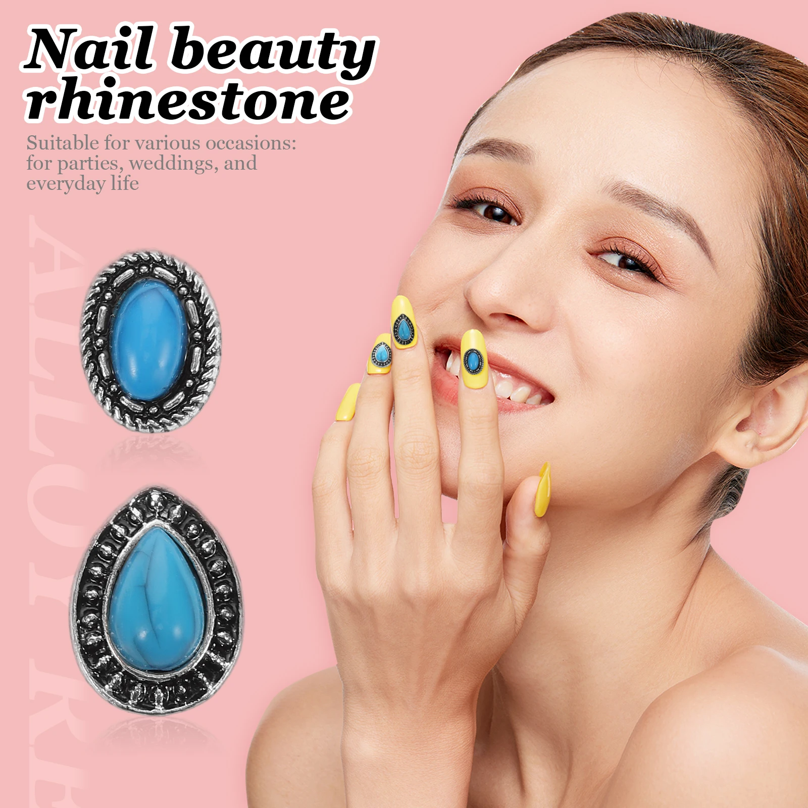 

20pcs Charms Manicure Jewelry Resin Rhinestone Decor DIY Retro Charm for Nails Wedding Party Daily Use Unique Nail