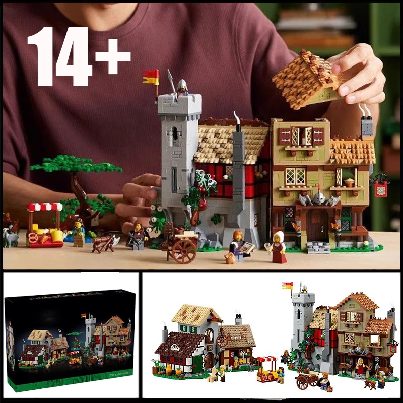 

2026 NWE В наличии: Средневековая городская площадь, конструктор-головоломка, европейская архитектура, подарки на день рождения для взрослых и детей 10332