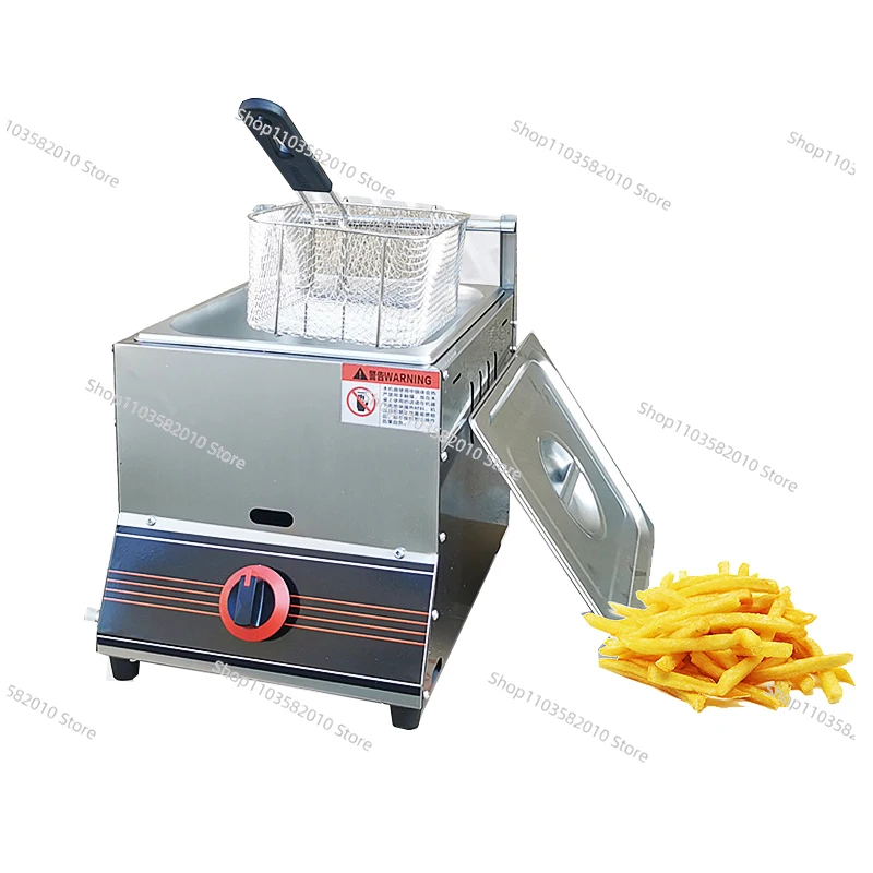 Gas Deep Fryer Chips Chicken Maker LPG Single 10L Double Tank 20 Liters Commercial French Fries Machine