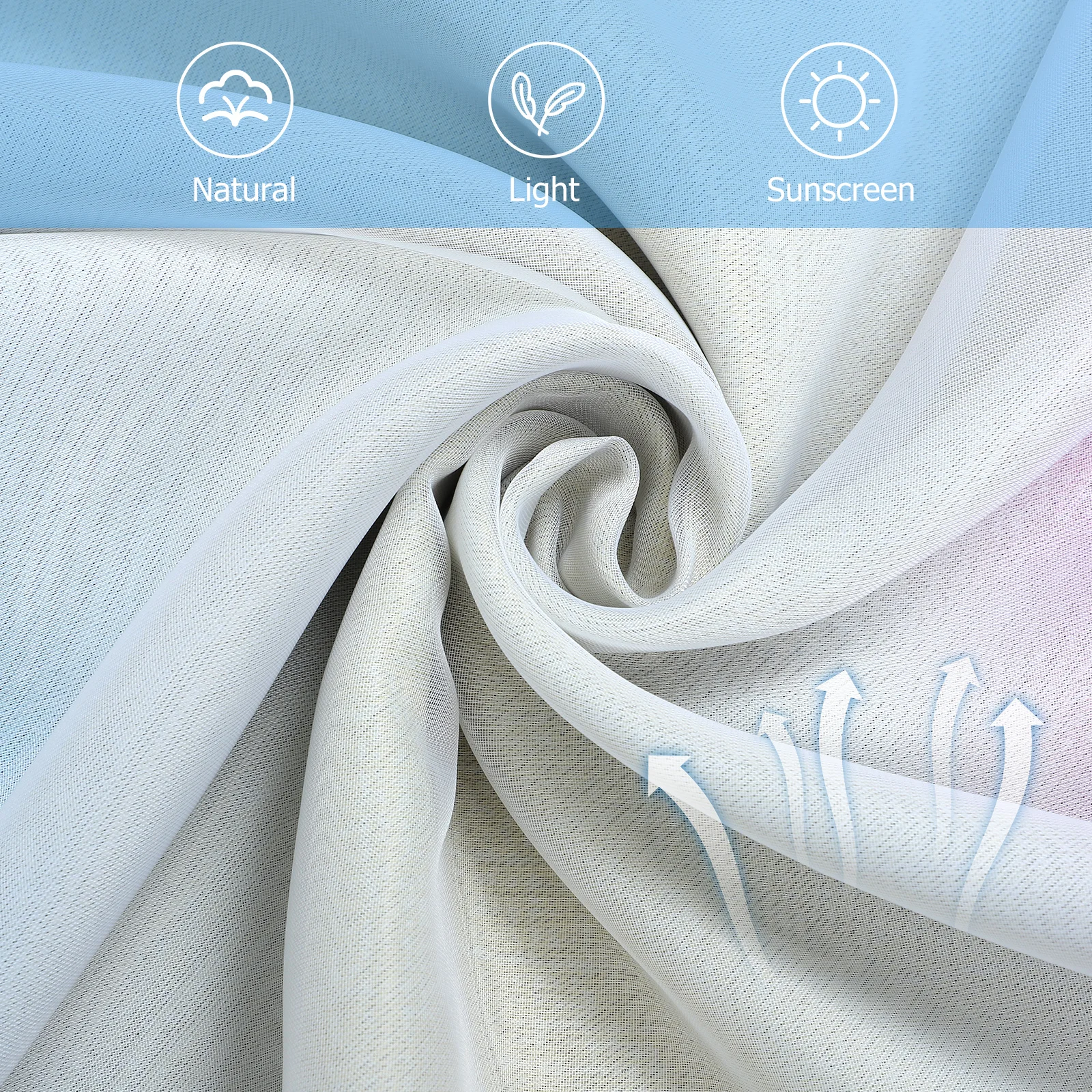 

Blackout and Heat Insulation Curtains Shading Home Living Room Window Gradient Bedroom Double Layer