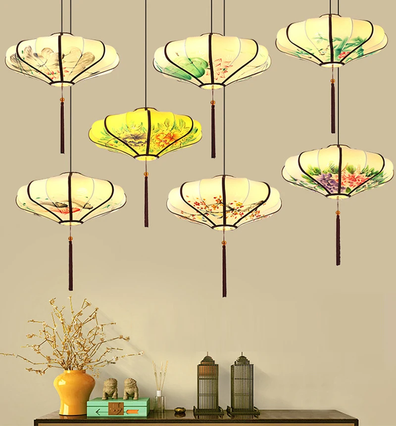 Lantern Chandelier Chinese Style Lighting Hotel Creative Restaurant Classical Retro Antique Hanging Lamps Pendant Dining Kitchen