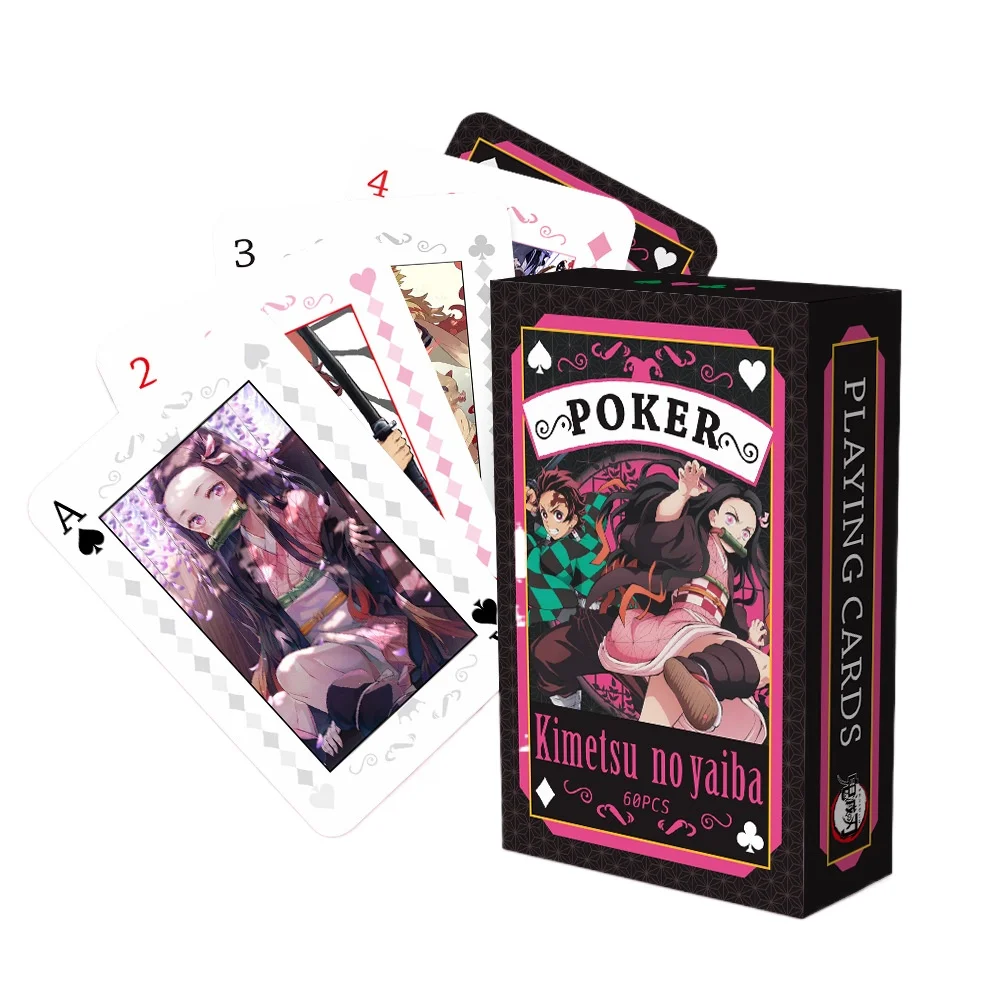 Anime Poker Toy Demon Slayer: Kimetsu No Yaiba Game Cards Kamado Tanjiro Kamado Nezuko Cosplay Hardcover Collection Gift