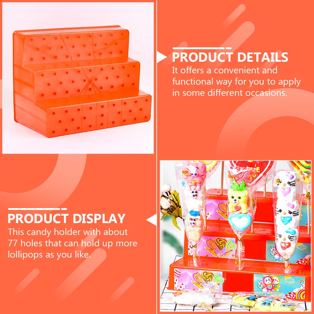 

77 Holes Lollipop Display Stand Plastic Holder Cake Pops Storage Party Banquet Table Lollipop Rack Practical Display Shelf
