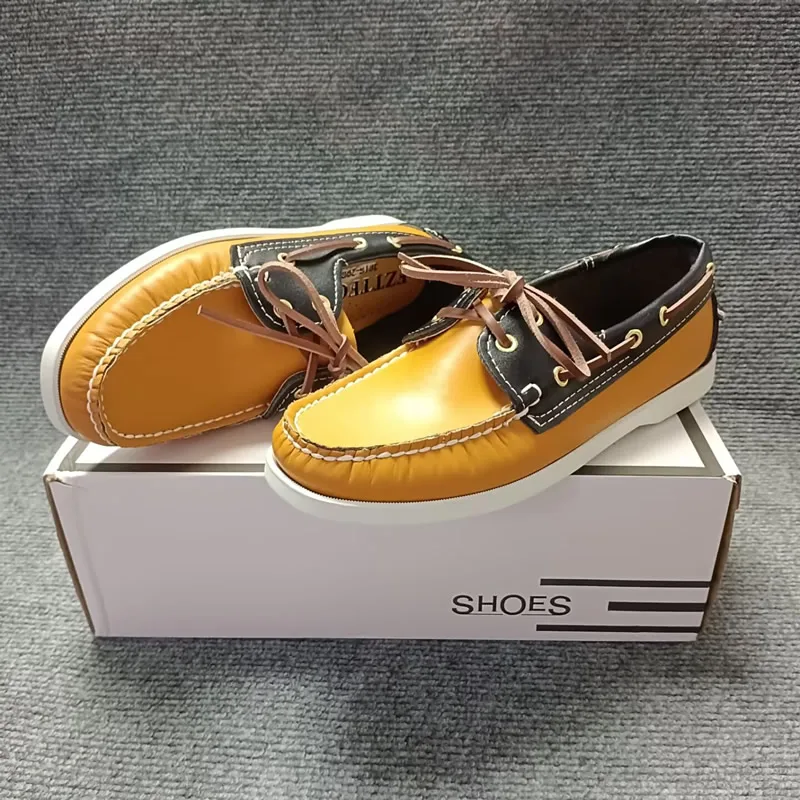 

2025 Genuine Leather Homme Boat Shoes Women Men Shoes Brand Designer Luxury Loafers Men Moccasins Handmade Portland Shoes