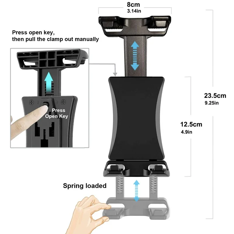Universal Tablet Phone Tripod Mount Tilt Adjust 360°Rotating Stand Holder Clip for IPad Mini Air Pro 12.9 Xiaomi Huawei Pad Vlog