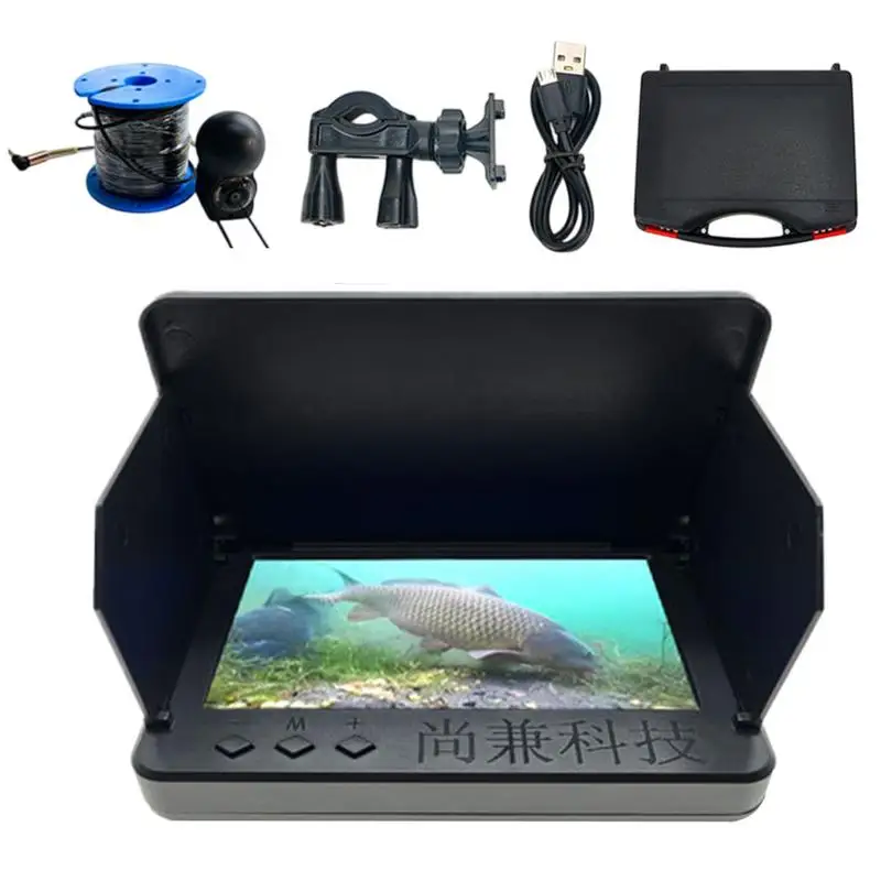 Underwater Ice Fishing Camera With 4.3 Inch HD Display Portable Night Vision Fish Finder Portable 220 Degree Wide Angle Video