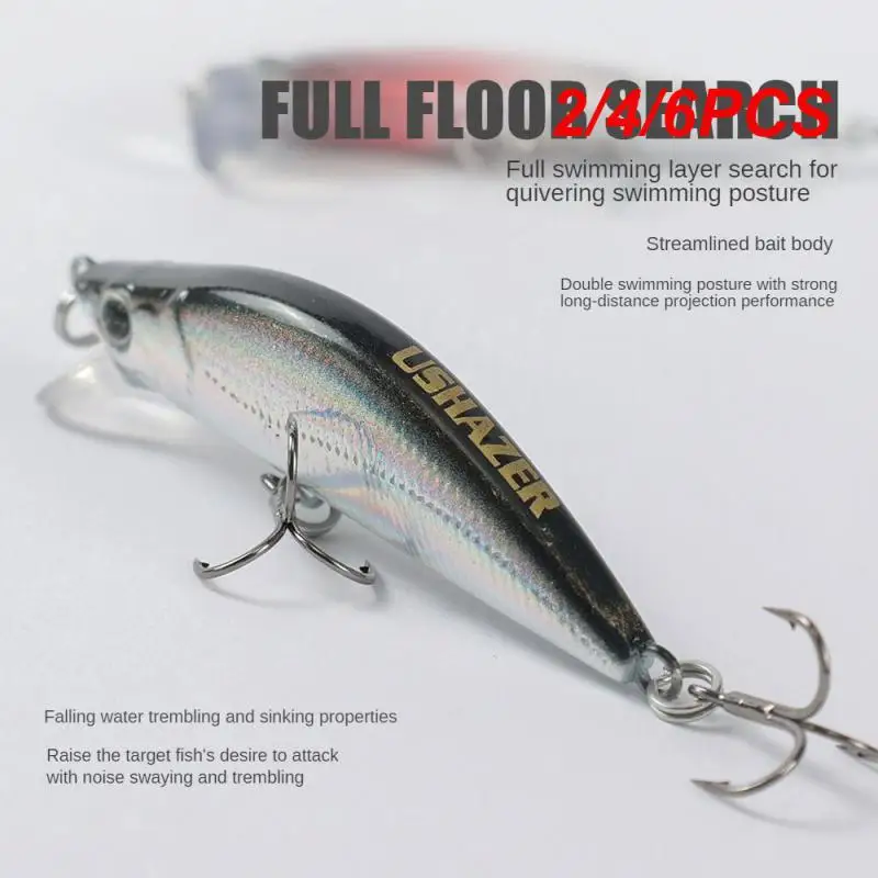 2/4/6PCS Decoy Flexible Bait Body Realistic Fish Body Design Weight 5.5g Biomimetic Bait Bait Biomimetic Decoy