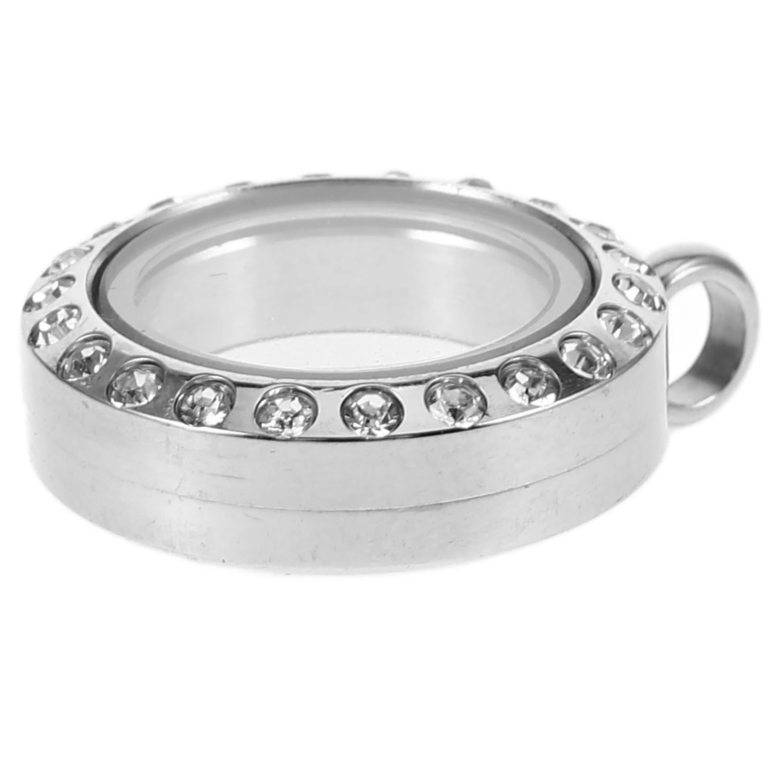 Liontin Kalung Bingkai Foto Bulat Stainless Steel, Dapat Dibuka, Untuk Wanita & Remaja Putri, Perhiasan Valentine