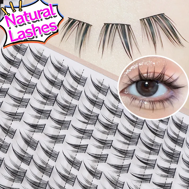 10 Rows Clusters False Eyelashes Natural Soft Eyelashes Extensions Individual Segmented Volume Clusters Eyelashes Korean Makeup