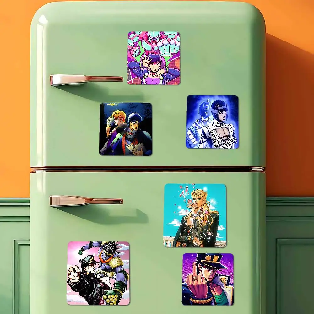 J-JoJoS B-Bizarre Adventure Anime Acrylic Fridge Magnet Set Creative Square Decorative Adhesive Stickers Magnets For  Gift