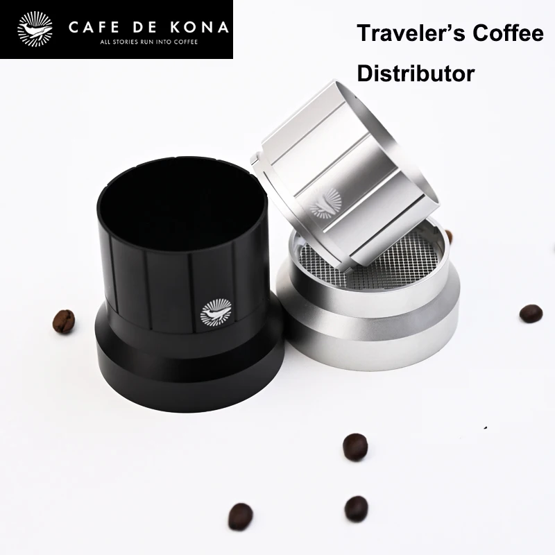 

CAFEDEKONA Travel Coffee Distributor, CNC Aluminum, 2 - in - 1 Dosing & Leveling, Anti - Spill, Fits 64 - 66mm Pots, Easy Clean