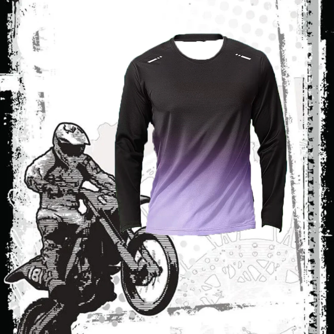 

Motorcycle Racing Suit Sports Downhill Suit T-shirt Mountain Biking Suit Printed Top Casual Quick-drying Long-sleeved Top