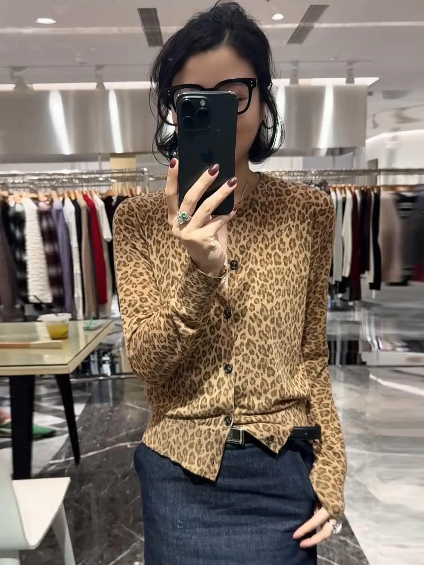 

Ele Leopard Print Long Sve round Ne Women's Top High Quali European Sle Early Autumn New Arrival Moisture ng