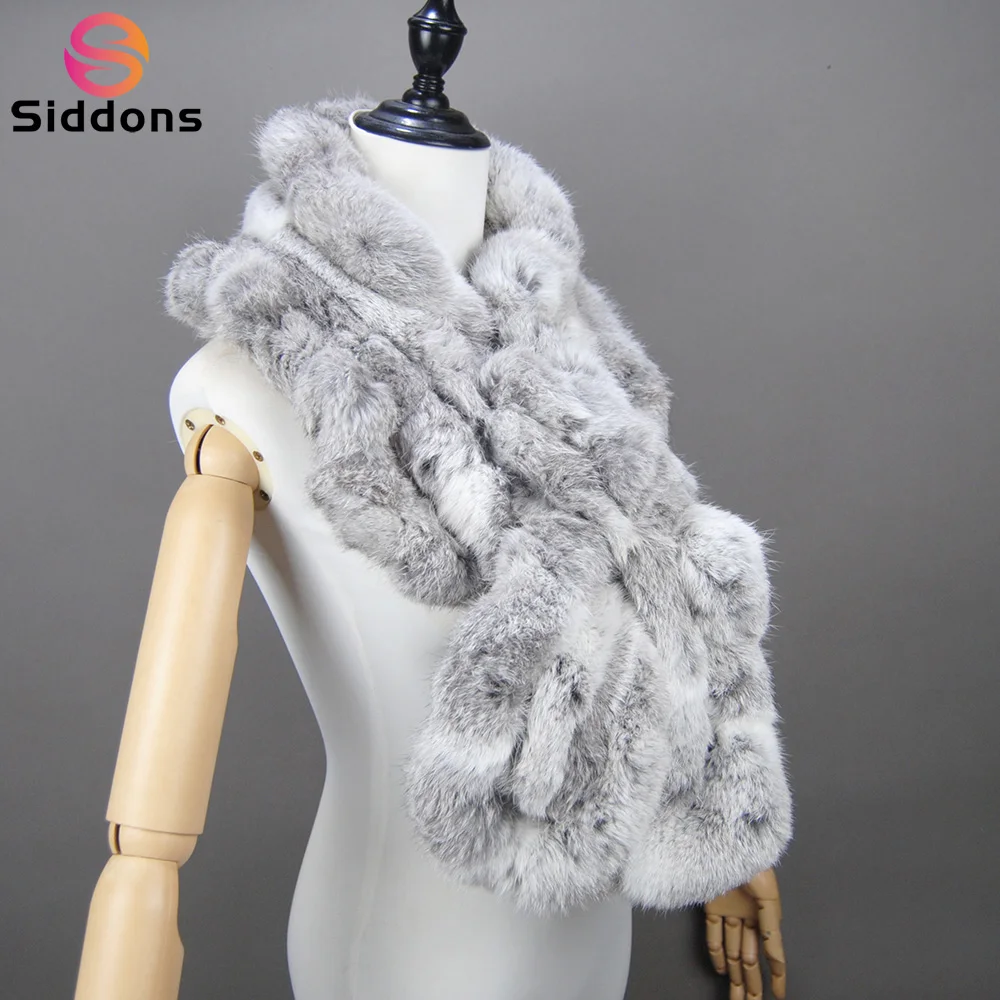 

Новый уличный толстый двусторонний длинный шарф с рюшами, шарф из меха кролика рекс, женские зимние теплые шарфы с воротником из натурального меха кролика рекс