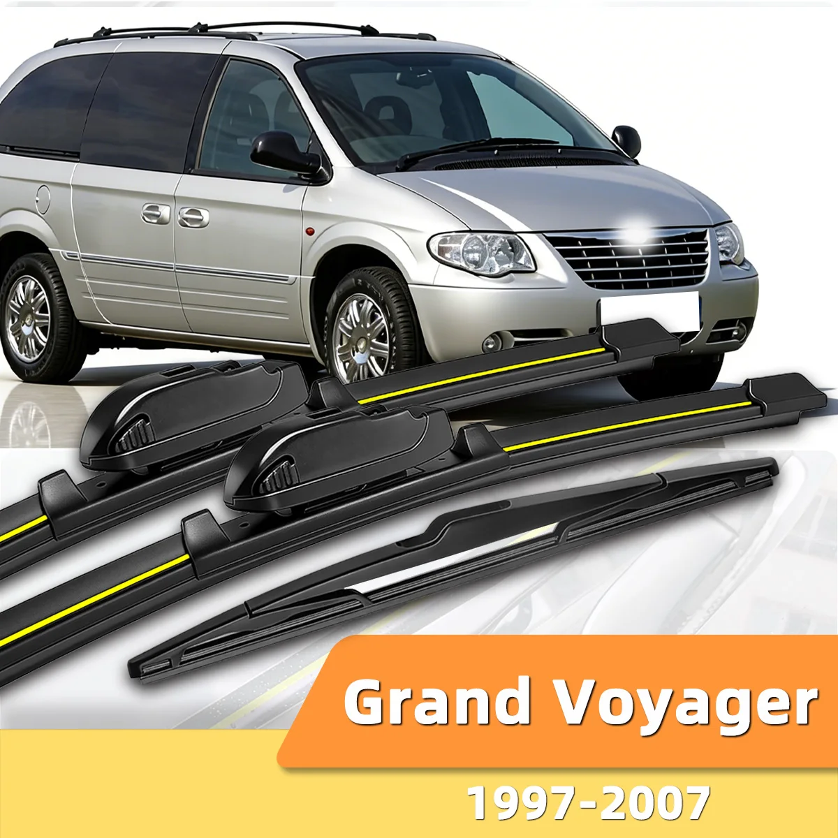 

3 шт. передних и задних дворников для лобового стекла, подходят для Chrysler Grand Voyager 1997-2007, автомобильные аксессуары для лобового стекла 2002 2005