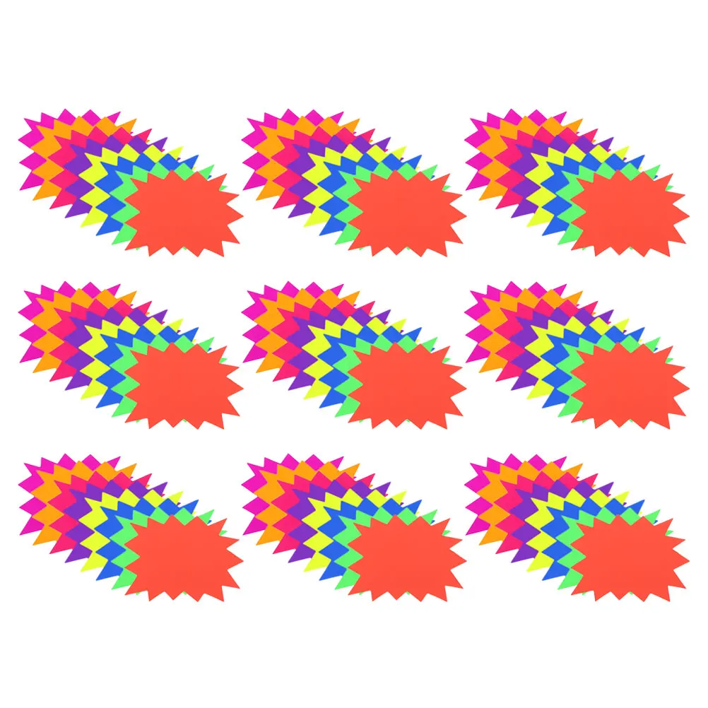 

80pcs Price Tags Fluorescent Paper Labels Store Display Lightweight Fruit Vegetable Meat Pricing Signs Folder