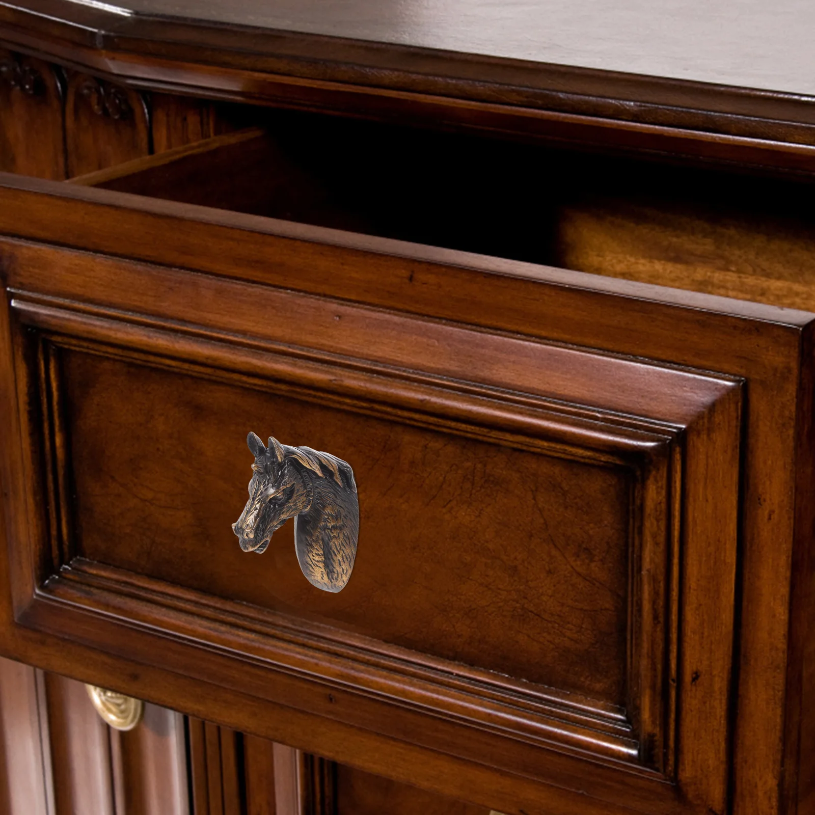 Perilla de cabeza de caballo moderna, tirador decorativo creativo con forma de Animal para cajón de gabinete, herrajes para muebles de puerta Vintage rústica