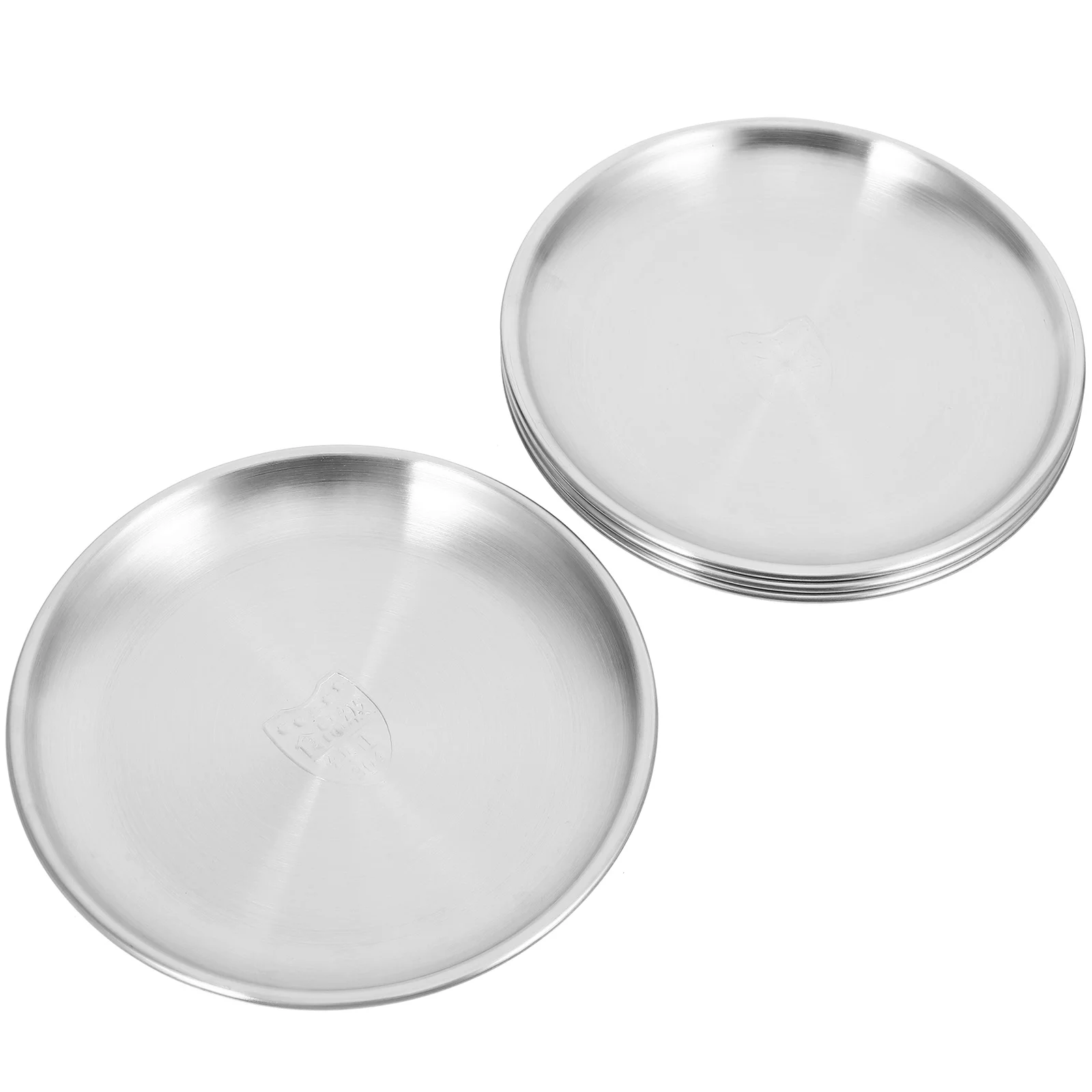 

Stainless Steel Tray Flat Plate Vintage Round Dish Reusable Safe Dinner Food Trays