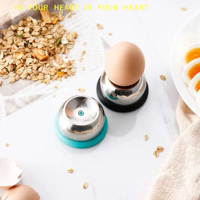 【X】Manual Boiled Egg Hole Puncher Kitchen Gadget Egg Puncher Anti-explosion Stainless Steel Egg Needle Egg Puncher Plastic Base