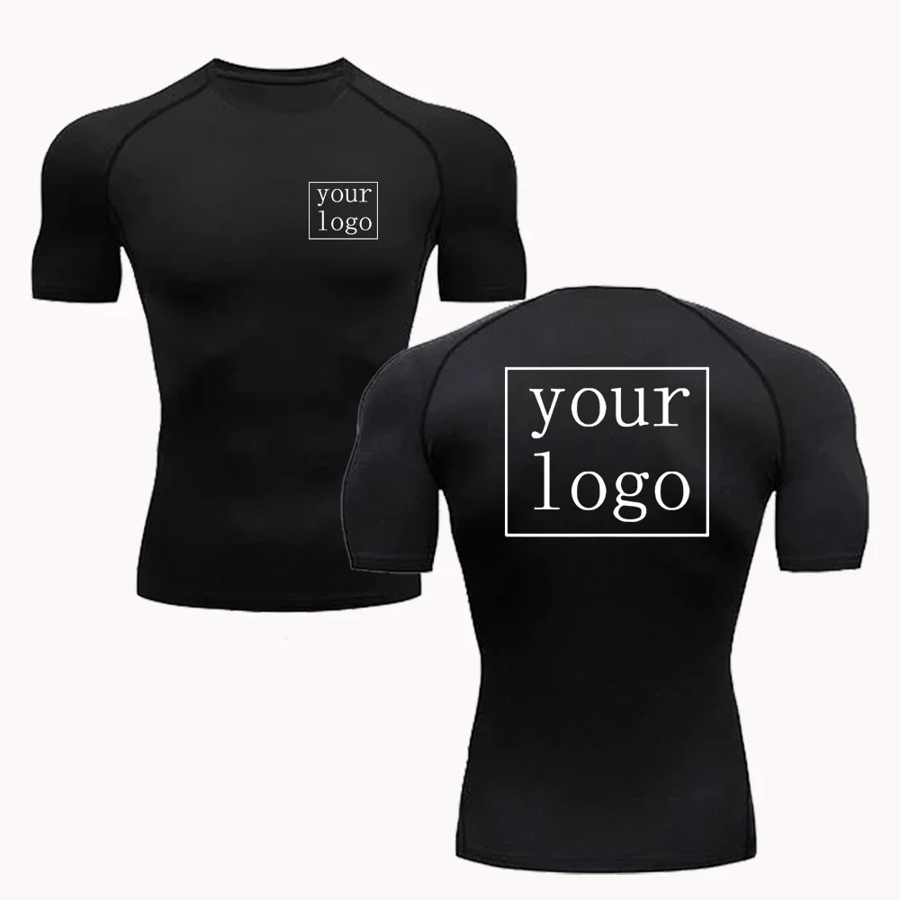 T-shirt de compression personnalisé pour hommes et femmes, haut à séchage rapide, logo imprimé, design original, entraînement de jogging, salle de sport, votre design, nouveau